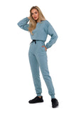 Women's Long Sleeve Zippered Suit with Ties and Pockets