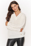 Elegant Women's Heart Neckline Sweater with Decorative Sleeves