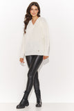 Elegant Women's Heart Neckline Sweater with Decorative Sleeves