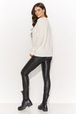 Elegant Women's Heart Neckline Sweater with Decorative Sleeves