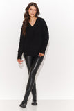 Elegant Heart Neckline Sweater with Decorative Braids