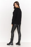Elegant Heart Neckline Sweater with Decorative Braids