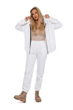 Women's Knitted Zippered Sweatshirt with Kangaroo Pocket