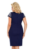 Elegant Mysterious Chemise with Silver-Blue Lace Detail