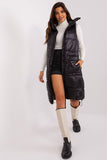 Quilted Zippered Hooded Vest with Slip Pockets