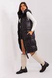 Quilted Zippered Hooded Vest with Slip Pockets