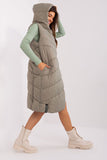 Quilted Insulated Hooded Vest with Slip Pockets