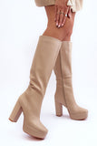 Chic Eco Leather Women's Knee-High Platform Boots