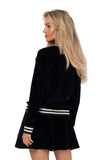 Velour Long-Sleeved Bomber Sweatshirt with Zipper