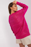 Openwork Casual Sweater with Round Neckline