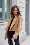Stylish Long Sleeve Jacket with Lined Collar & Button Closure