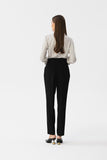 Elegant Tapered Fabric Pants with Elevated Waist Design