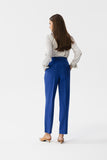 Elegant Tapered Fabric Pants with Elevated Waist Design