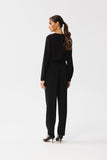 Elegant One-Piece Jumpsuit with Slit Neckline and Pockets