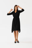 Elegant Chiffon Dress with Asymmetrical Hem and V-Neck