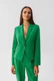 Elegant Asymmetrical Jacket with Classic Collar and Button
