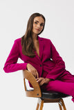 Elegant Asymmetrical Jacket with Classic Collar and Button Closure