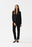 Elegant Asymmetrical Jacket with Classic Collar and Button Closure