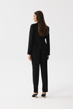 Elegant Asymmetrical Jacket with Classic Collar and Button Closure
