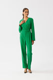 Elegant Envelope Neckline Jumpsuit with Waist Belt