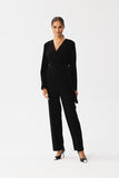 Elegant Modern Jumpsuit with Envelope Neckline and Belt