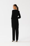 Elegant Modern Jumpsuit with Envelope Neckline and Belt