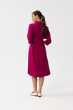 Charming Button-Up Dress with Stylish Collar and Pleats