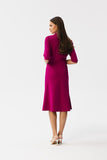 Elegant Envelope Top Dress with Diagonal Pleats