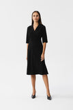 Elegant Envelope Dress with Pleated Skirt and Collar