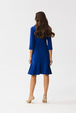 Charming Knee-Length Dress with Ruffle and Stand-Up Collar