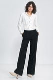 Wide Leg Pants with Raised Waist for a Flattering Fit