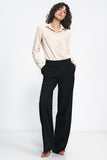 Wide Leg Pants with Raised Waist for a Flattering Fit