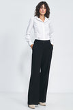 Wide Leg Pants with Raised Waist for a Flattering Fit