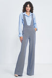 High-Waisted Jumpsuit with Suspenders and Wide Legs