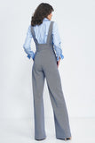 High-Waisted Jumpsuit with Suspenders and Wide Legs