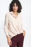 Muted Collar Blouse in Soft Office Style for All-Day Comfort