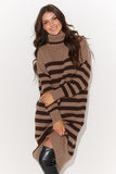 Cozy turtleneck sweater with stripes, perfect for any occasion.