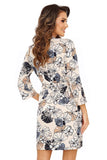 Floral Viscose Summer Dress with 3/4 Sleeves & Pockets