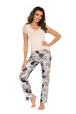 Elegant Two-Piece Pajamas with Lace Sleeves - Sofia Design