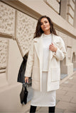 Versatile Women's Long Jacket with Sheepskin Texture