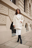 Versatile Women's Long Jacket with Sheepskin Texture