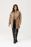 Stylish Long Buttoned Jacket with Soft Sheepskin Texture