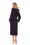 Elegant Hooded Bathrobe with Pockets and Shiny Knit Fabric