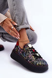 Stylish Leather Sports Shoes with Platform & Lace-Up Design