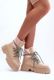 Stylish Eco-Suede Ankle Boots with Platform & Heel