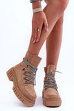 Chic Eco-Suede Women's Ankle Boots with Platform Heel