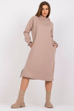 Hooded Midi Dress with Pockets and Zip Detail