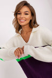Elegant Striped Casual Sweater with Heart Neckline