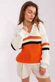 Elegant Striped Casual Sweater with Heart Neckline