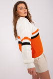 Elegant Striped Casual Sweater with Heart Neckline